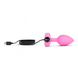 Vibrating Silicone Heart Plug - S/M - Pink