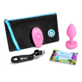 Vibrating Silicone Heart Plug - S/M - Pink