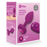 Vibrating Silicone Jewel Plug - S/M - Fuchsia