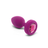 Vibrating Silicone Jewel Plug - S/M - Fuchsia