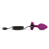 Vibrating Silicone Jewel Plug - S/M - Fuchsia