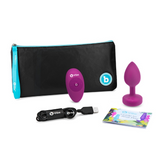 Vibrating Silicone Jewel Plug - S/M - Fuchsia