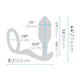 Vibrating Snug & Tug Silicone Ring & Plug - M - Black