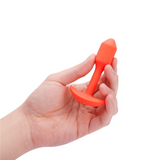 Vibrating Snug Plug 1 Weighted (62g) Silicone Butt Plug - Orange