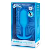 Vibrating Snug Plug 3 Weighted (160g) Silicone Butt Plug - Blue