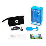 Vibrating Snug Plug 3 Weighted (160g) Silicone Butt Plug - Blue