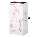 Prêt-à-porter Luxury Air Pulse+Vibe Stimulator - White Real Leather/Rose Gold