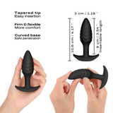 Wavy Plug Textured Silicone Butt Plug - Black