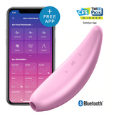 Curvy 3+Connect App Air Pulse+Vibe Clitoral Stimulator - Pink