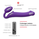 Vibrating Bendable Strapless Strap-On - Purple - M