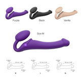 Vibrating Bendable Strapless Strap-On - Purple - M