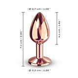 Diamond Plug - Aluminum Butt Plug - Rose Gold