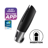 Power Masturbator Connect App Penis Stimulator Vibe - Black