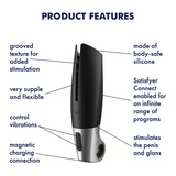 Power Masturbator Connect App Penis Stimulator Vibe - Black