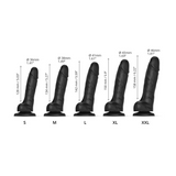 Sliding Skin Realistic Dildo - Black - L/XL/XXL