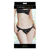 Vibrating Velvet Strap-On Harness