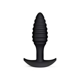 Spiral Plug Textured Silicone Butt Plug - Black