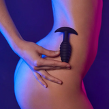 Spiral Plug Textured Silicone Butt Plug - Black